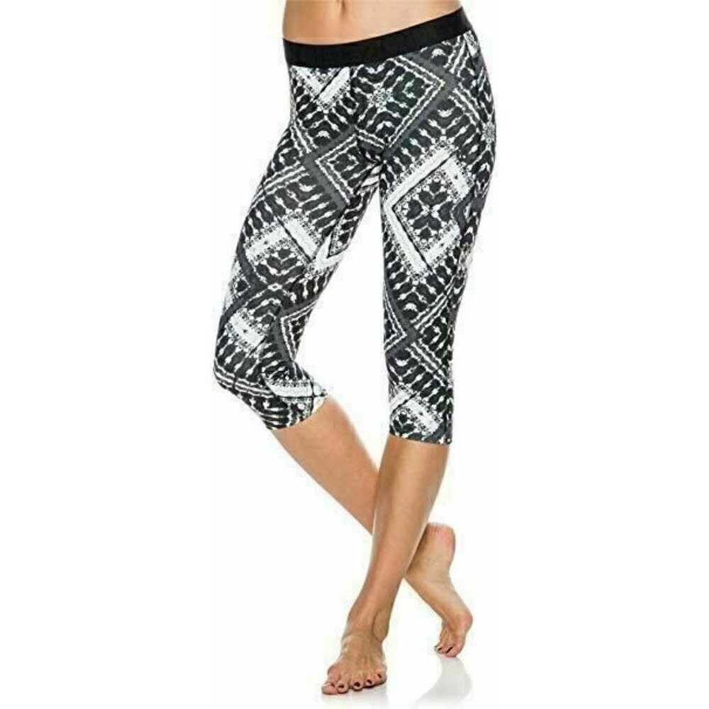 Hurley Women's Nike Dri-Fit Crop Black Grey Print Below The Knee Legging - Picture 3 of 12